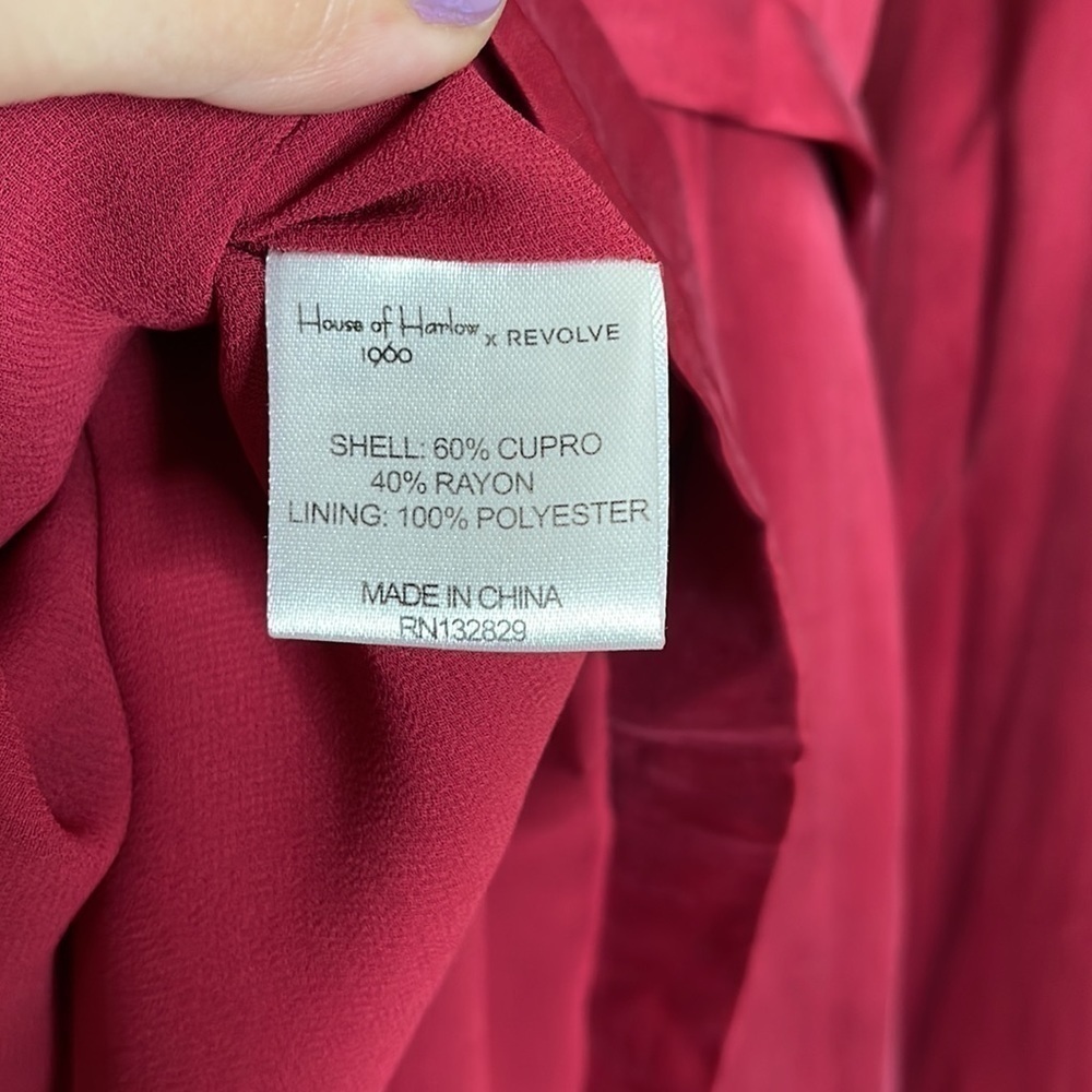 House of Harlow 1960 x REVOLVE Amos Red Wrap Mini Long Sleeve Dress Sz XSmall - Picture 8 of 9